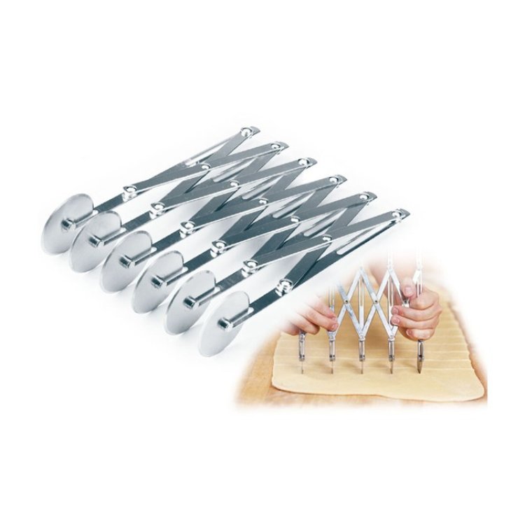 RULLO TAGLIAPASTA INOX ESTENDIBILE 6 LAME LISCE KAUFGUT Rullo tagliapasta inox estendibile 6 lame lisce kaufgut