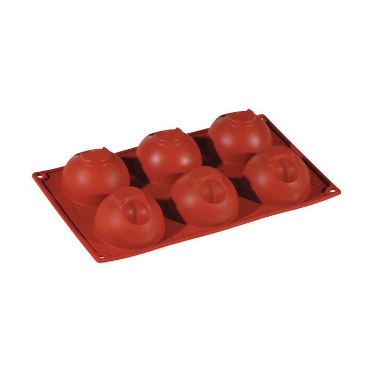 Stampo silicone semisfere accoppiate Ø cm.7,5 h.4,3 6 impronte