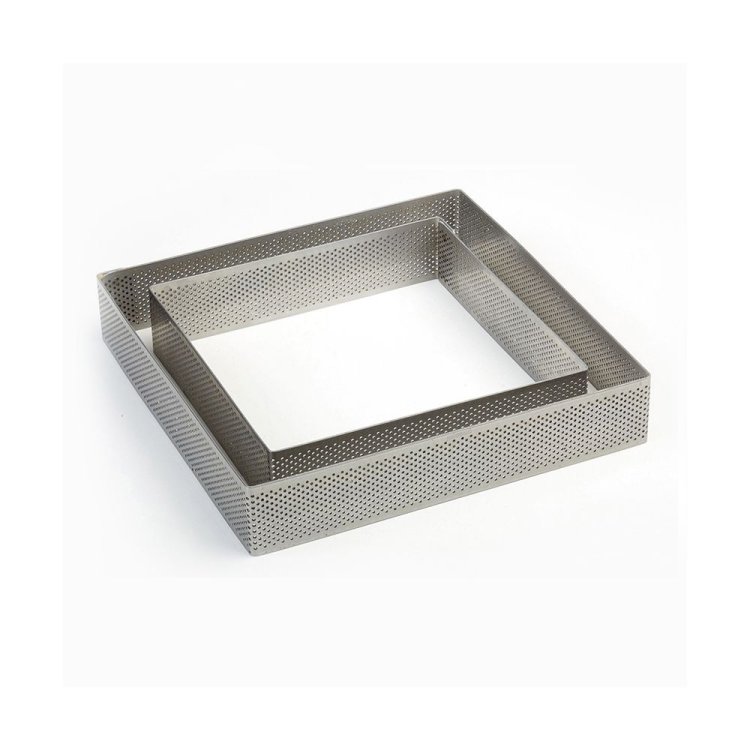 Fascia inox microforata quadrata cm.19x19 h.3,5 pavoni