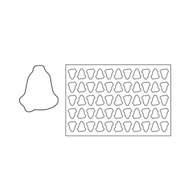 Placca pastafrolla 55 impronte campana su teglia 57,5x39
