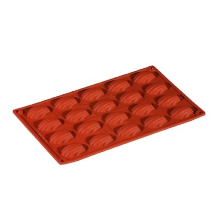 STAMPO SILICONE MINI MADELEINE CM.4,2x3 H.1,15 20 IMPRONTE Stampo silicone mini madeleine cm.4,2x3 h.1,15 20 impronte