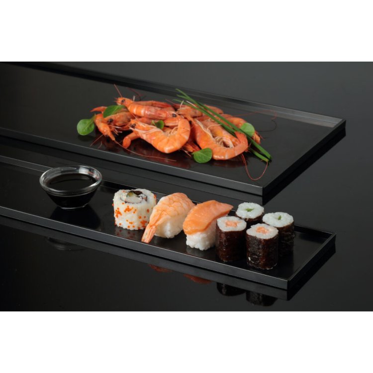 VASSOIO PASTICCERIA ABS CM.60x10 H.1 NERO Vassoio pasticceria abs cm.60x10 h.1 nero