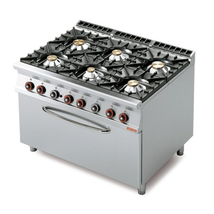 CUCINA 90 6 FUOCHI GAS FORNO 3/1 120X90X90 Cucina 90 6 fuochi gas forno 3/1 120x90x90
