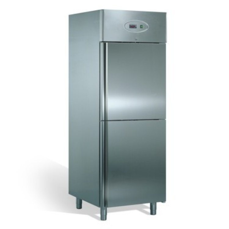 Frigo armadio inox 700 lt.2 porte -18°-20° cm.73x84 h210