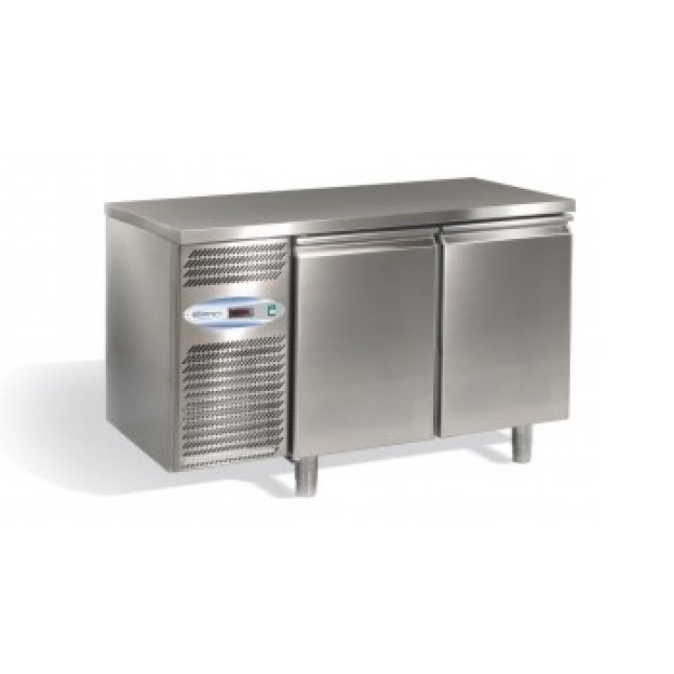 FRIGO TAVOLO INOX 2 PORTE 0°+8° CM.126X70 H.85 Frigo tavolo inox 2 porte 0°+8° cm.126x70 h.85