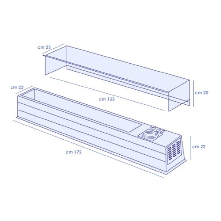 Vetrina plexiglass per frigo mini