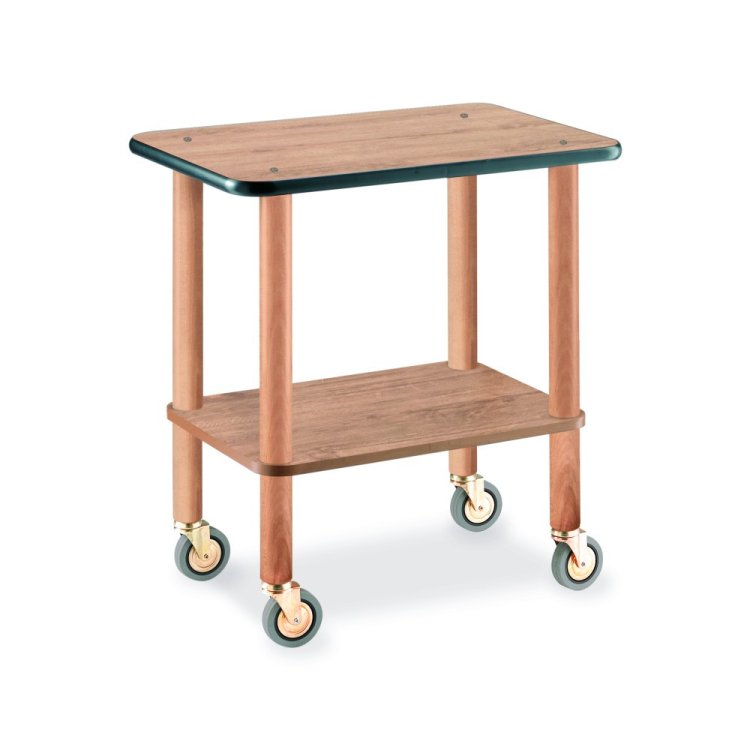 Carrello legno gueridon 2 piani cm.71x46 h.78 rovere