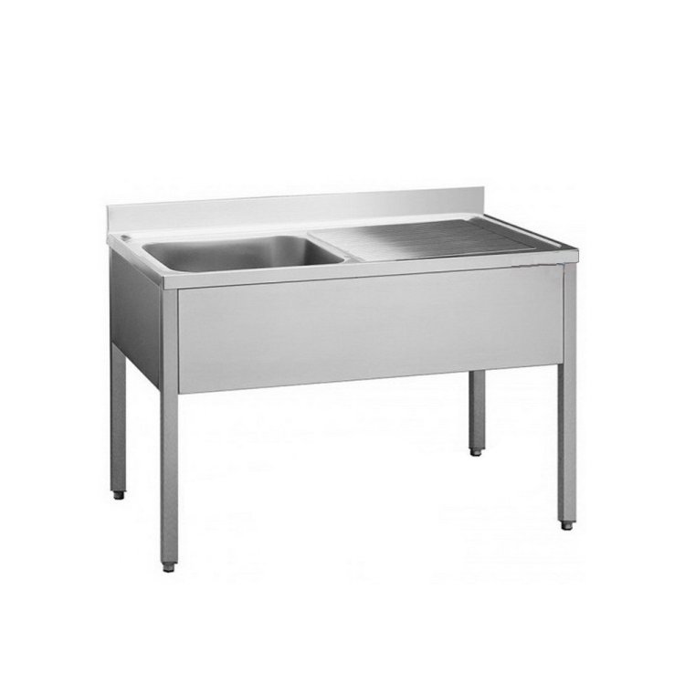 LAVELLO APERTO 1 VASCA SGOCCIOLATOIO DESTRO 120X60X85 Lavello aperto 1 vasca sgocciolatoio destro 120x60x85