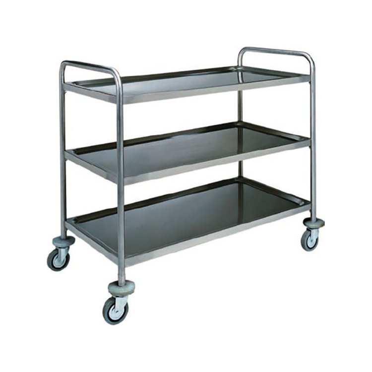 CARRELLO INOX 3 PIANI CM.80X50 H.85 Portata kg.100 Carrello inox 3 piani cm.80x50 h.85 portata kg.100