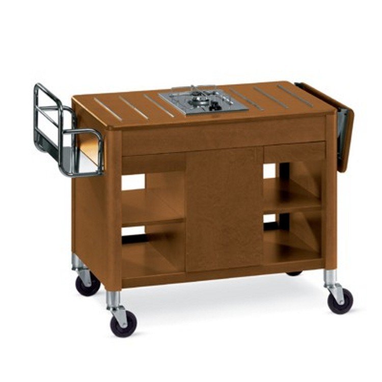 CARRELLO LEGNO FLAMBE' UN FUOCO 132X55X81 Carrello legno flambe' un fuoco 132x55x81