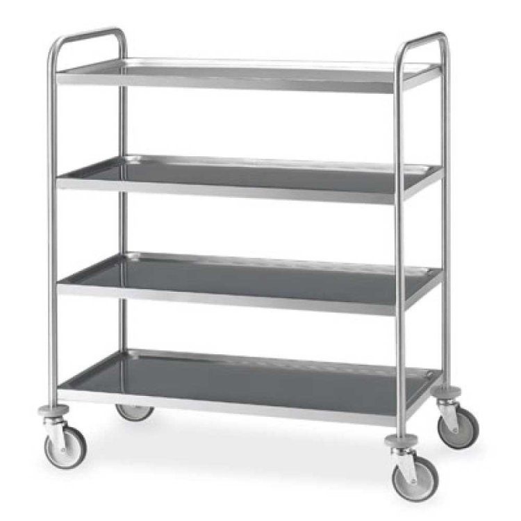 Carrello inox 4 piani cm.109x59 h.126 portata kg.150