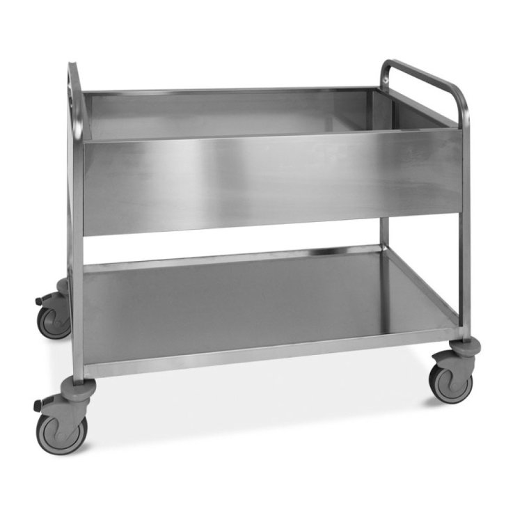 Carrello inox 3 teglie gn.1/1 + piano inox cm.117x63x94h