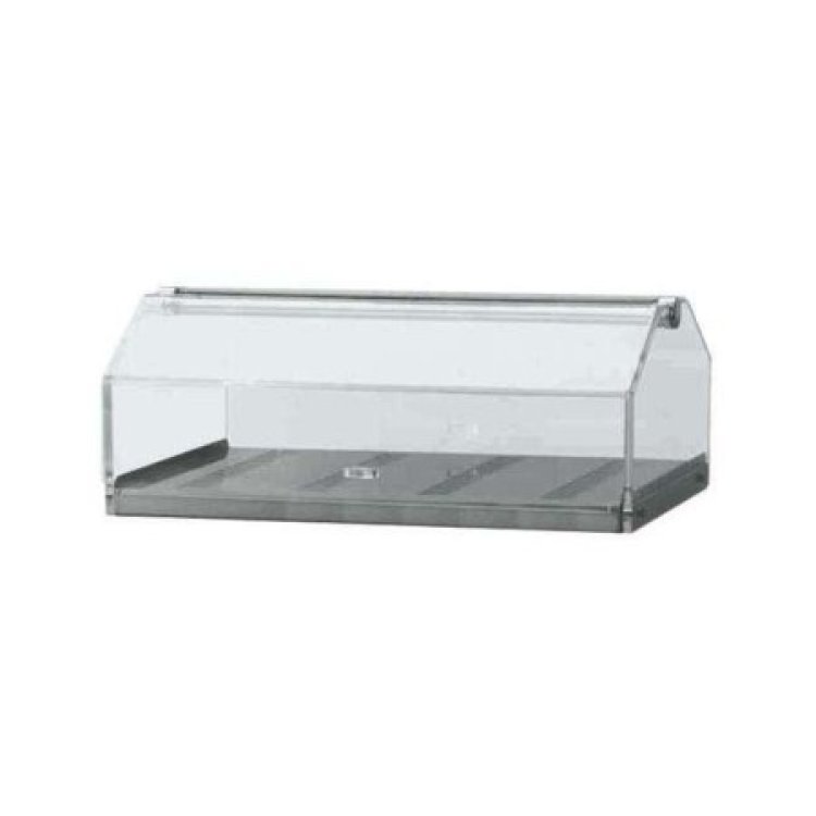 Vetrina inox riscaldata 1 piano cm.50x35 h.27 w.400