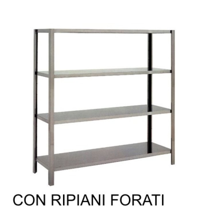 SCAFFALE CUCINA INOX FORATO CM.100X50 H.180 4 PIANI Scaffale cucina inox forato cm.100x50 h.180 4 piani