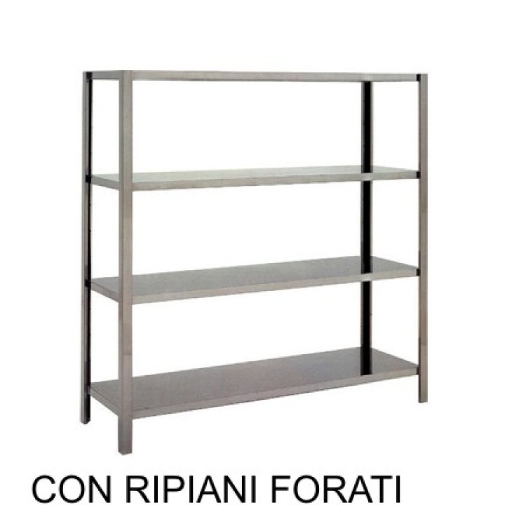 Scaffale cucina inox forato cm.100x50 h.180 4 piani