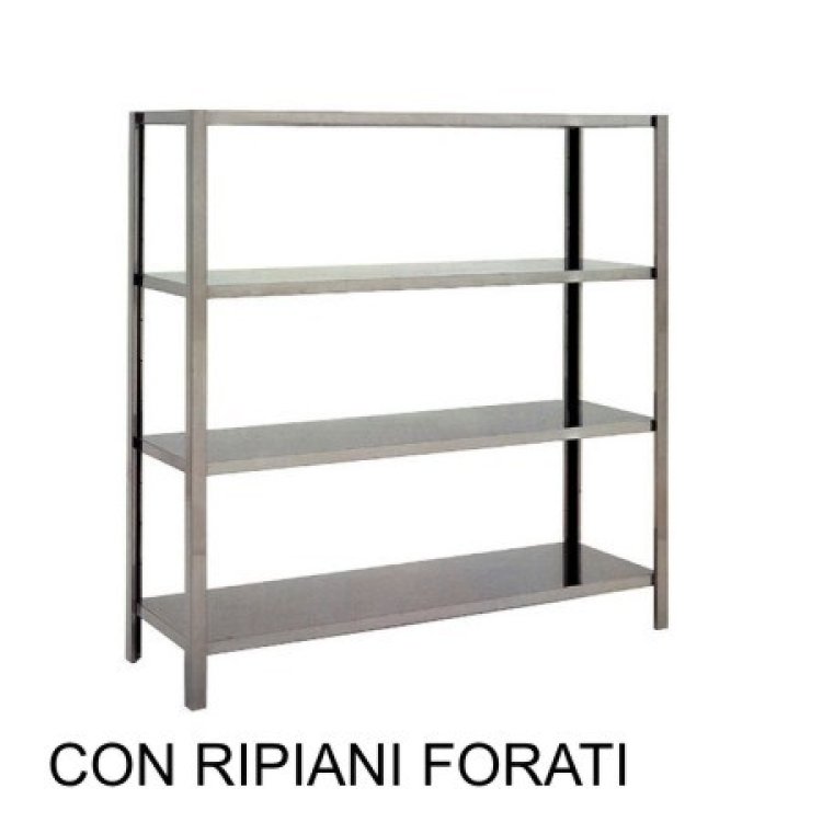 Scaffale cucina inox forato cm.100x70 h.180 4 piani